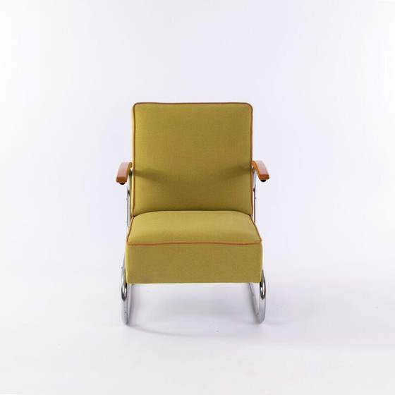 Image 1 of Paar vintage Bauhaus sledestoelen in verchroomd staal, 1930