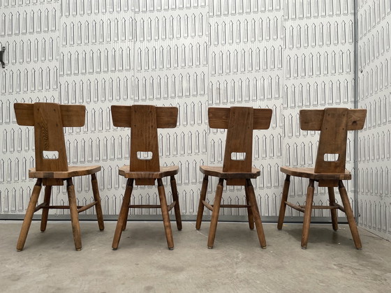 Image 1 of 4X Vintage Brutalist Design Stoelen