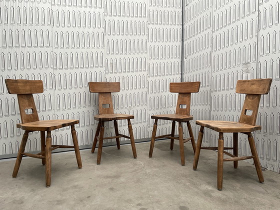 Image 1 of 4X Vintage Brutalist Design Stoelen