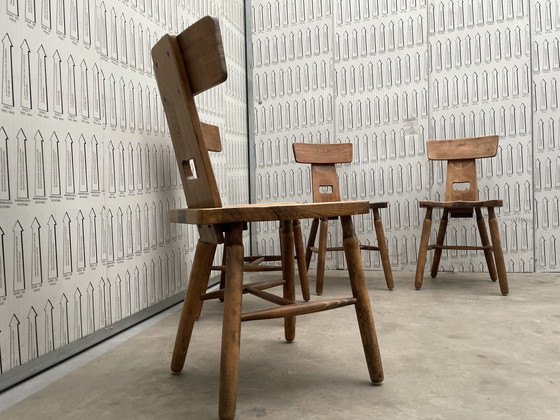 Image 1 of 4X Vintage Brutalist Design Stoelen