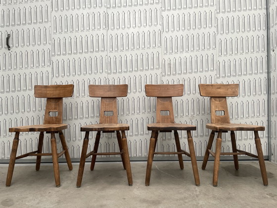 Image 1 of 4X Vintage Brutalist Design Stoelen