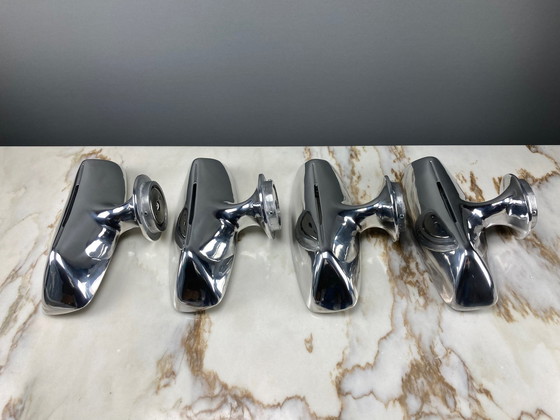 Image 1 of Wandlampen, Art Deco, Post Modern, Luxe Verlichting, Jorge Pensi, Aluminium, Magnesium, Zilver, Vintage