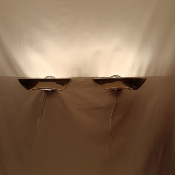 Image 1 of Wandlampen, Art Deco, Post Modern, Luxe Verlichting, Jorge Pensi, Aluminium, Magnesium, Zilver, Vintage