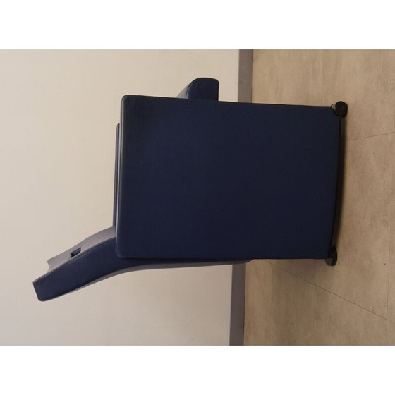 Image 1 of Paar vintage blauw leren fauteuils van Jean Michel Wilmotte, 1970