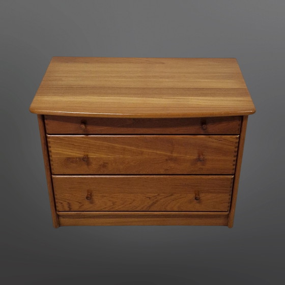 Image 1 of Mid Century Ladekast Van Massief Teak, Denemarken 1970S