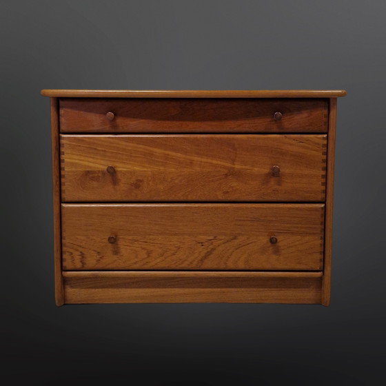 Image 1 of Mid Century Ladekast Van Massief Teak, Denemarken 1970S