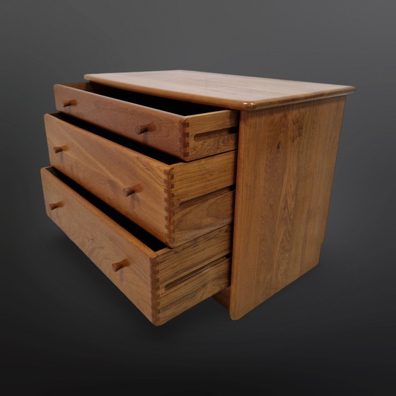 Image 1 of Mid Century Ladekast Van Massief Teak, Denemarken 1970S