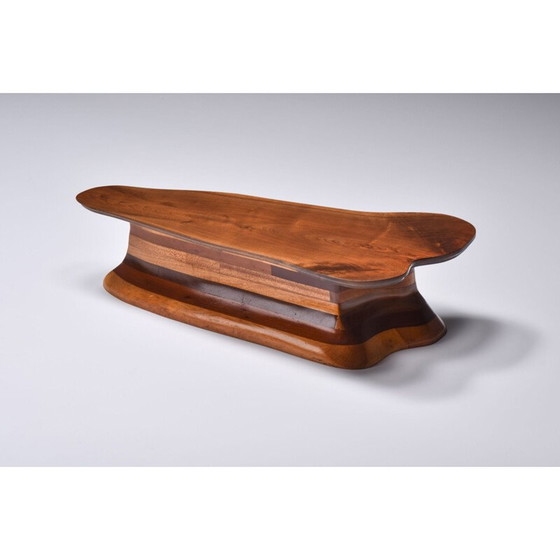 Image 1 of Vintage wenga en massief houten salontafel door Gerald Mccabe studio craft, 1970