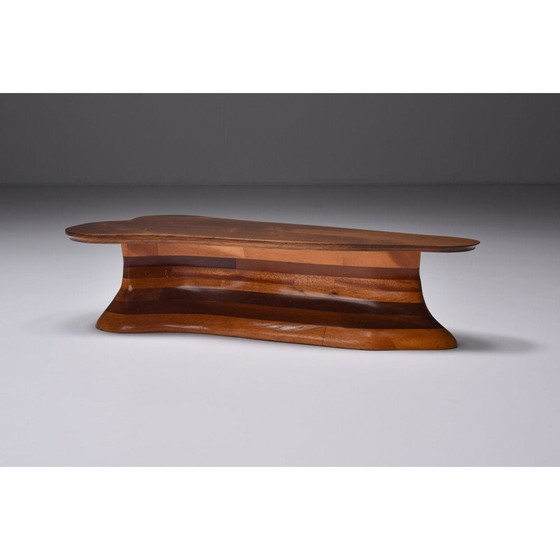 Image 1 of Vintage wenga en massief houten salontafel door Gerald Mccabe studio craft, 1970