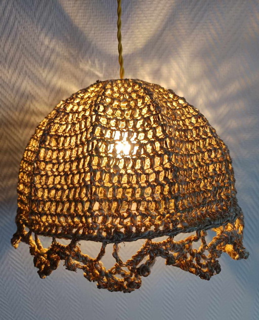 Vintage gehaakte hanglamp 1970