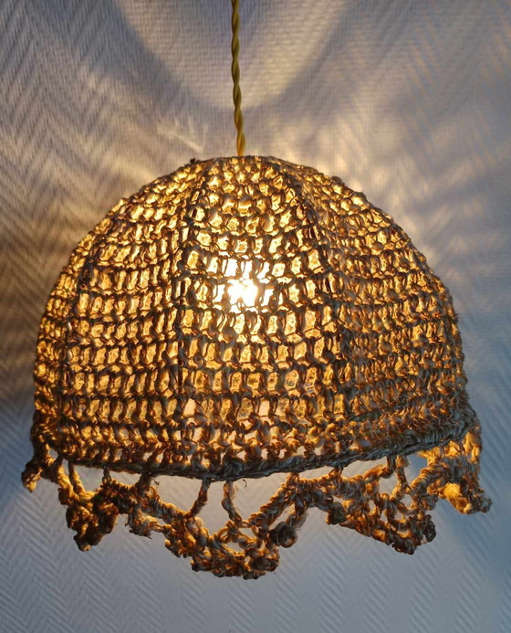 Image 1 of Vintage gehaakte hanglamp 1970