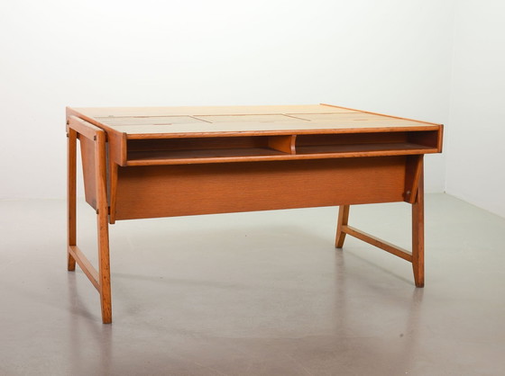 Image 1 of Clausen en Maerus Eiken Houten Design President Schrijftafel Voor Eden, Nederland, 1960S.