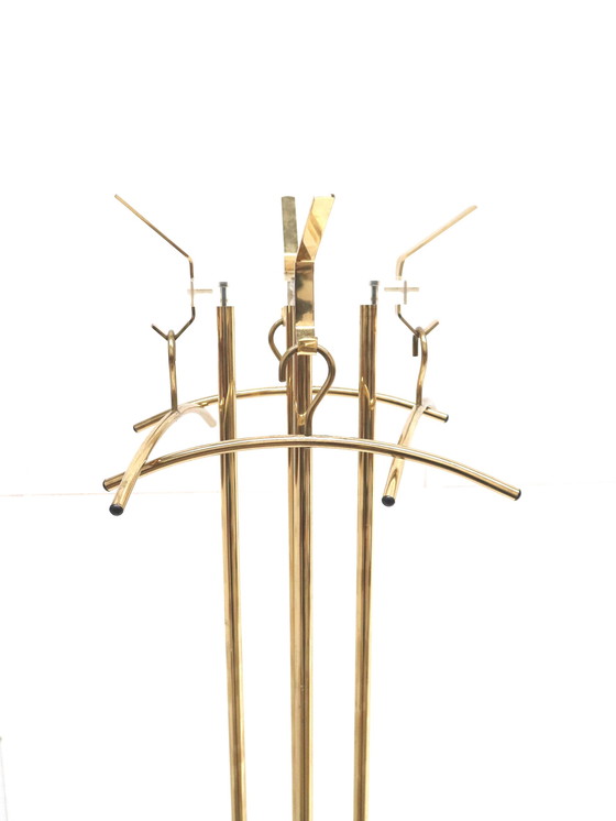 Image 1 of Staande vintage Hollywood Regency kapstok van plexiglas en metaal uit de jaren '70