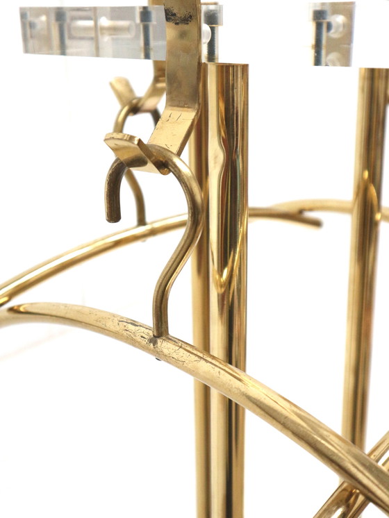 Image 1 of Staande vintage Hollywood Regency kapstok van plexiglas en metaal uit de jaren '70