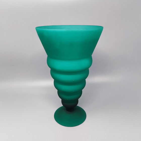 Image 1 of Vintage Groen vaas in Murano Glas van Michielotto