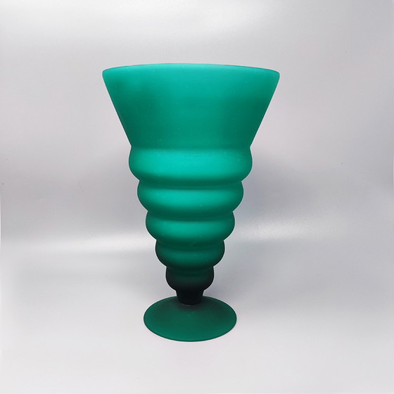 Image 1 of Vintage Groen vaas in Murano Glas van Michielotto
