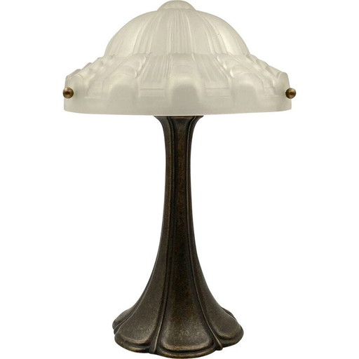 Vintage bronzen tafellamp, Frankrijk 1930