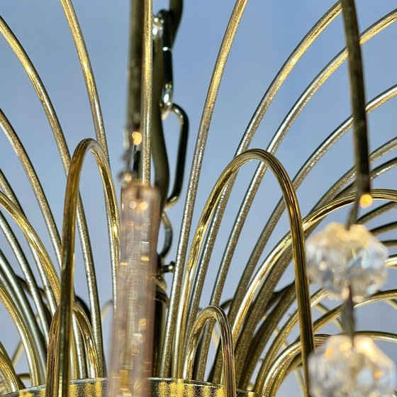 Image 1 of 3-Laags Teardrop Kroonluchter, Roze Muranoglas