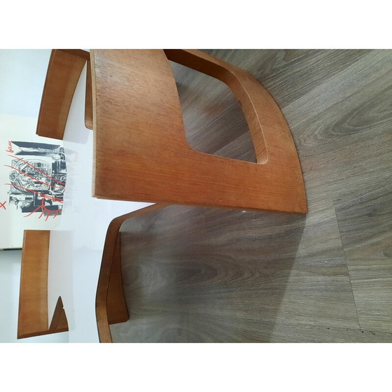 Image 1 of Vintage mahonie en wit laminaat salontafel van Gio Ponti, 1960