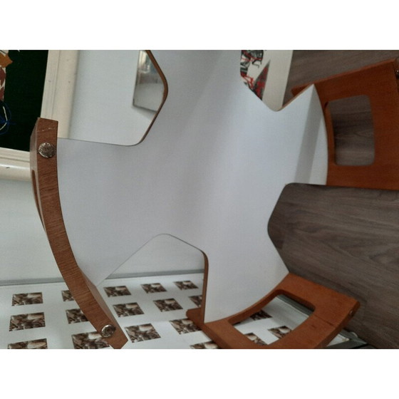 Image 1 of Vintage mahonie en wit laminaat salontafel van Gio Ponti, 1960