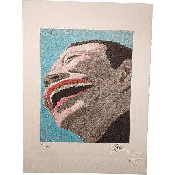 Image 1 of Vintage litho "99 Idol Series no 47" door Yue Minjun, 2010