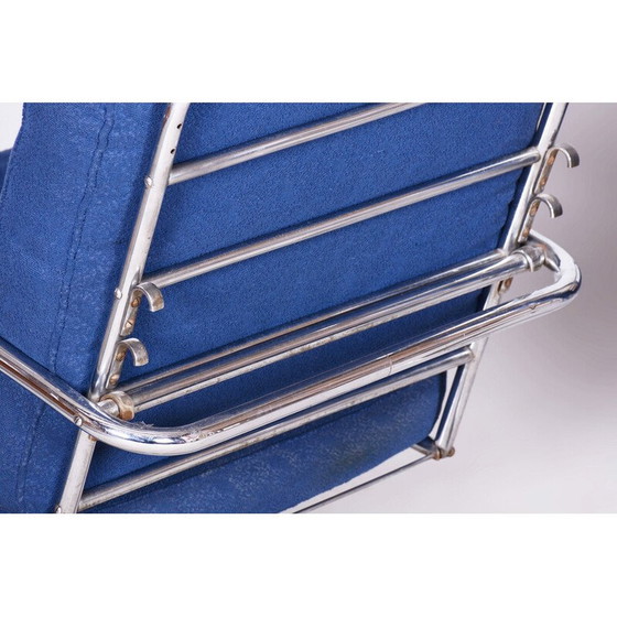 Image 1 of Paar vintage Bauhaus fauteuils in chroomstaal, Zwitserland 1930