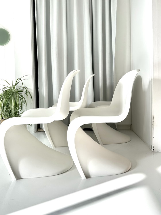 Image 1 of 4x Vitra Panton Stoel Wit