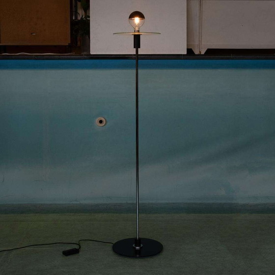 Image 1 of Minimalist vloerlamp glas chroom, Bauhaus style floor lamp