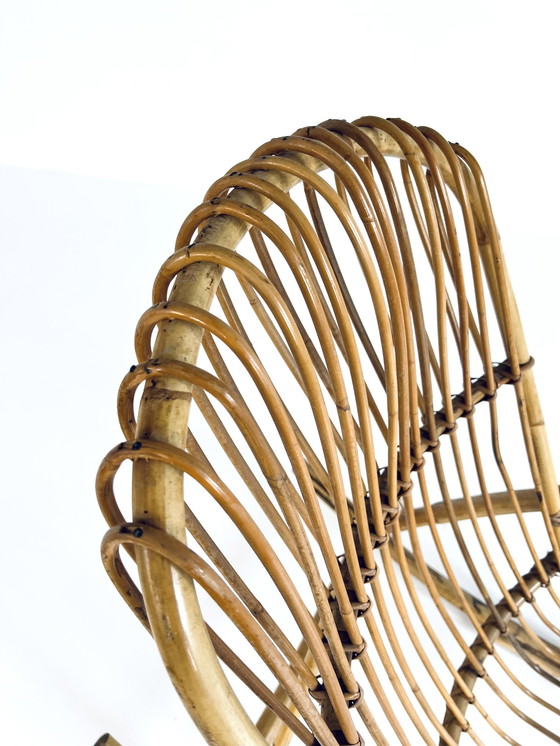 Image 1 of Vintage Rotan Schommelstoel ‘60