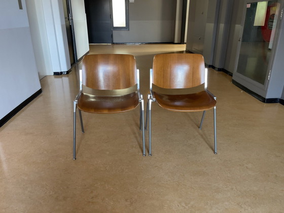 Image 1 of 2X Vintage Dsc 106 Stackabel Conference Chairs - Castelli Italy