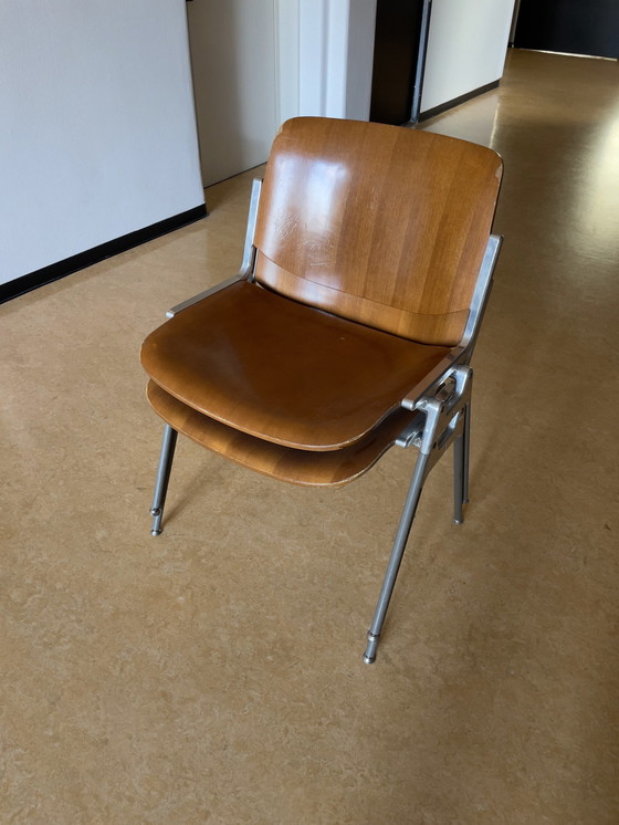 Image 1 of 2X Vintage Dsc 106 Stackabel Conference Chairs - Castelli Italy