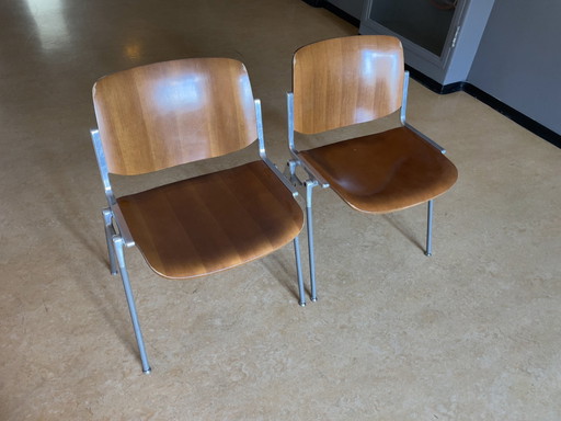 2X Vintage Dsc 106 Stackabel Conference Chairs - Castelli Italy