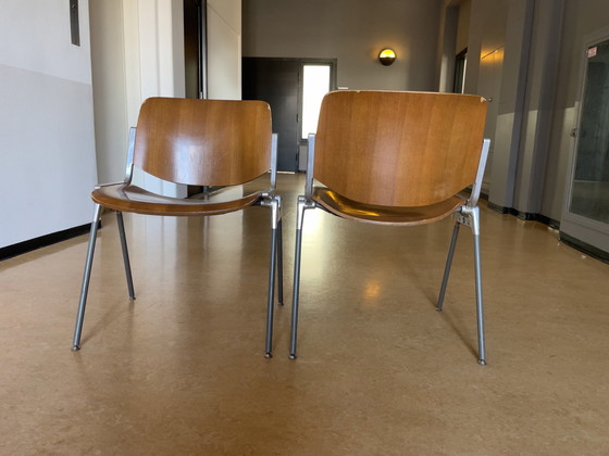 Image 1 of 2X Vintage Dsc 106 Stackabel Conference Chairs - Castelli Italy