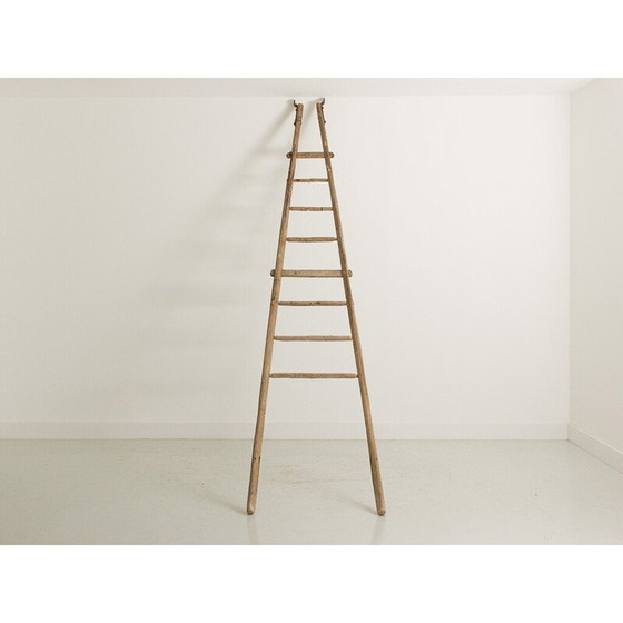 Image 1 of Vintage decoratieve sparrenhouten ladder