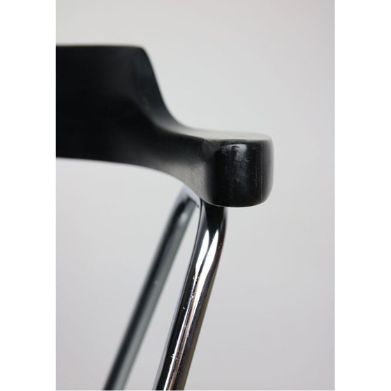 Image 1 of Paar vintage 4455 zwarte eetkamerstoelen van Niko Kralj