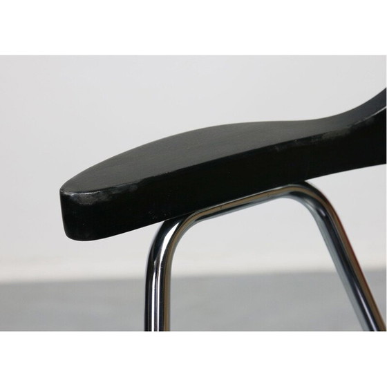 Image 1 of Paar vintage 4455 zwarte eetkamerstoelen van Niko Kralj