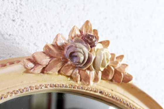 Image 1 of Ronde spiegel met bloemendecor