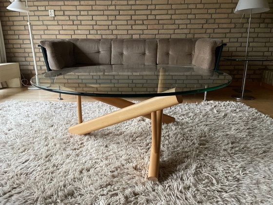 Image 1 of Scandinavische ronde glazen tafel