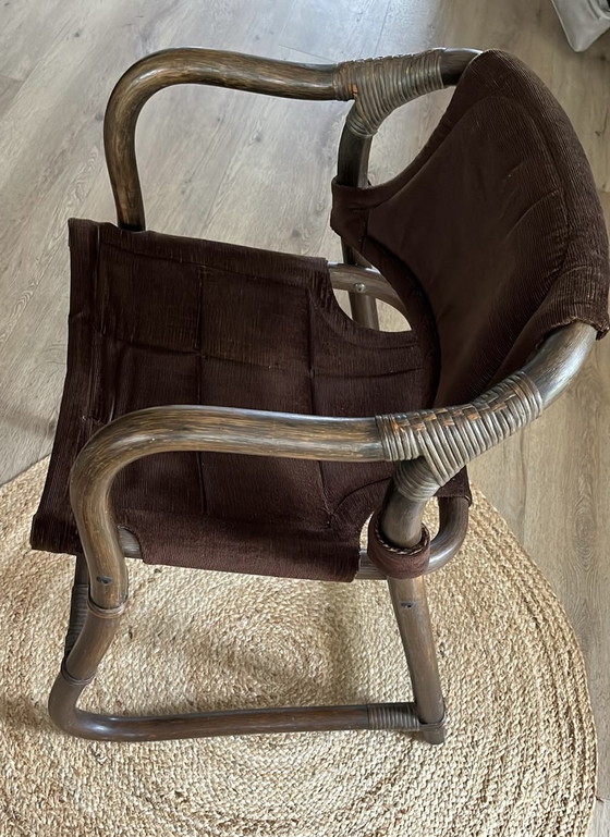 Image 1 of Bruine rotan Safari chair stoel