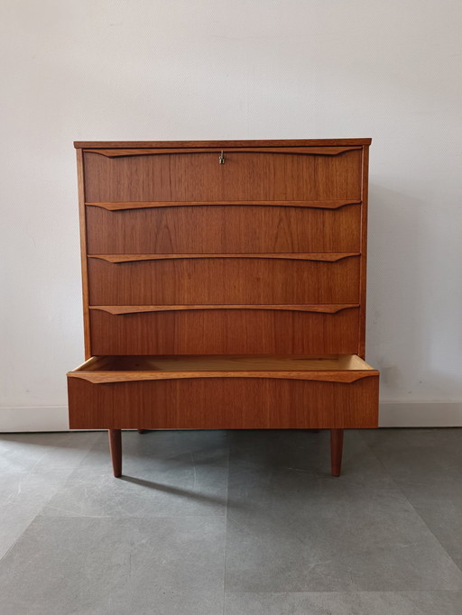 Vintage Deense Ladekast In Teak