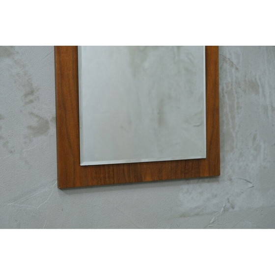 Image 1 of Mid century minimalistische teakhouten wandspiegel, 1970