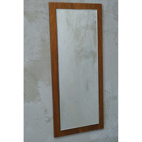 Image 1 of Mid century minimalistische teakhouten wandspiegel, 1970