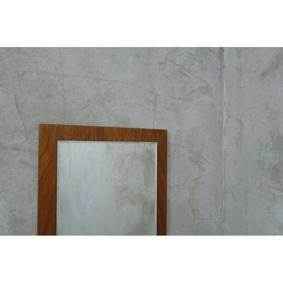 Image 1 of Mid century minimalistische teakhouten wandspiegel, 1970