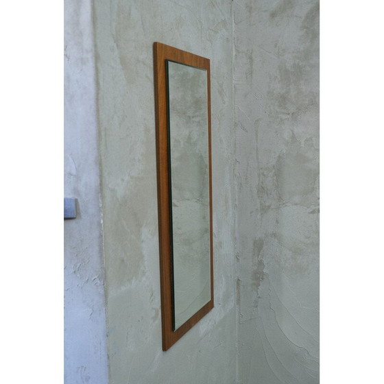 Image 1 of Mid century minimalistische teakhouten wandspiegel, 1970