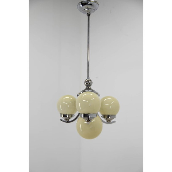 Image 1 of Vintage Art Deco geblazen glazen kroonluchter, 1930