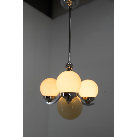Image 1 of Vintage Art Deco geblazen glazen kroonluchter, 1930