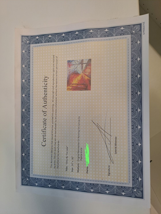 Image 1 of "Alley By The Lake" Schilderij Original Recreation Geverfd Door Leonid Afremov