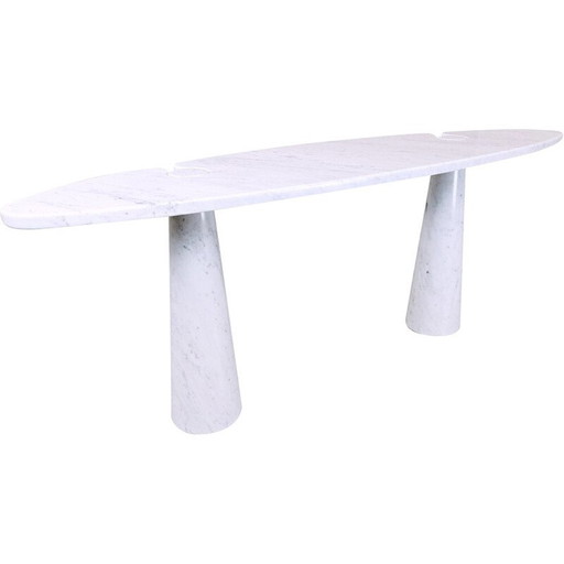 Vintage console ''Eros'' in wit marmer van Angelo Mangiarotti