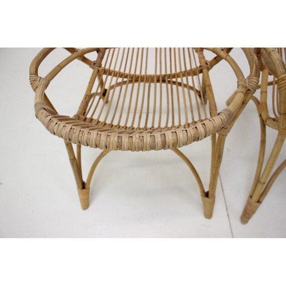 Image 1 of Paar vintage rotan fauteuils van Alan Fuchs, Tsjecho-Slowakije 1960