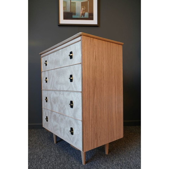 Image 1 of Vintage parelwitte formica ladekast, 1960